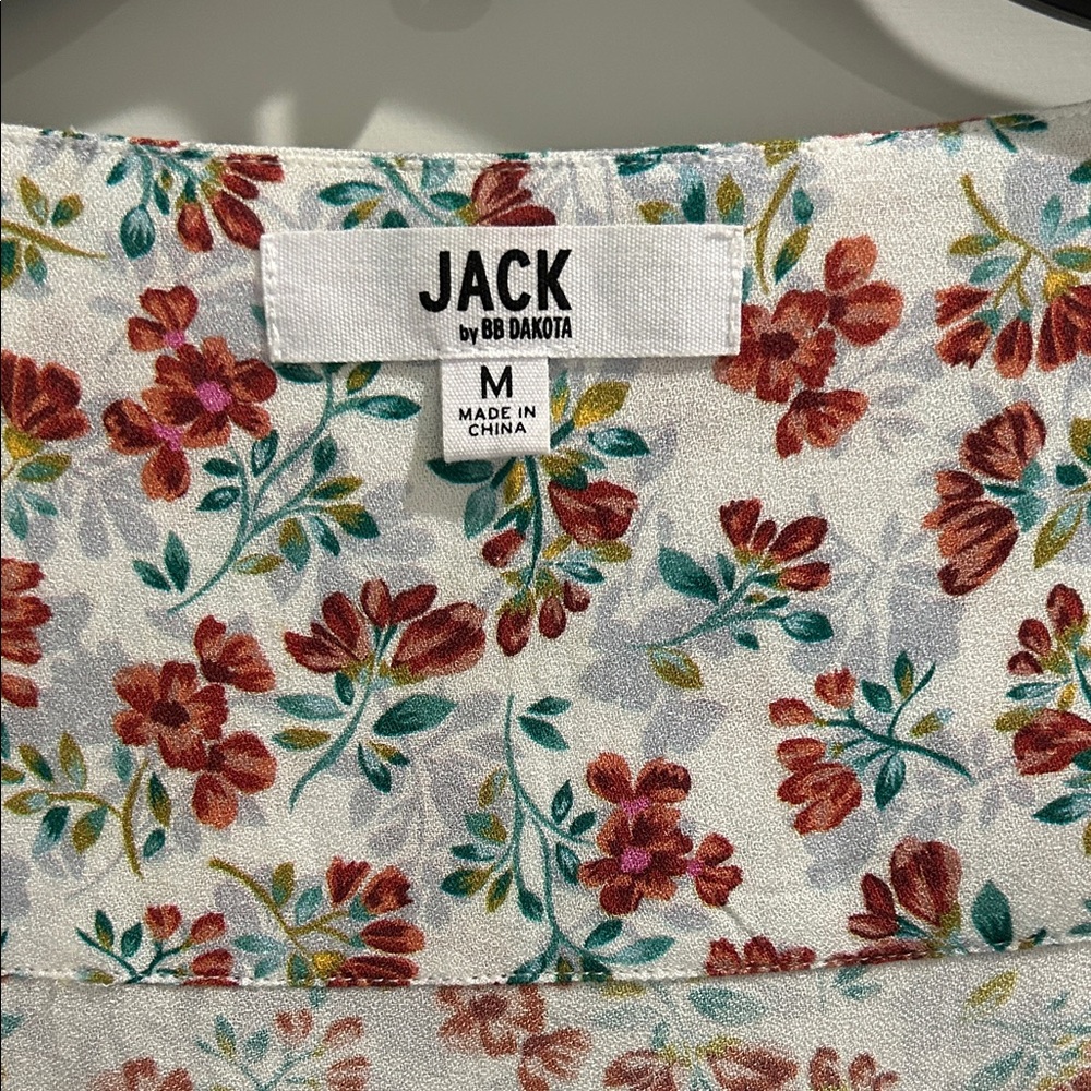 Jack by BB Dakota Floral V-Neck Peplum Blouse - Picture 3 of 10